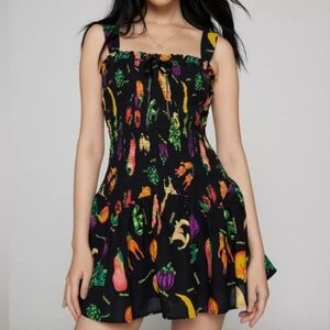 Colorful Vegetable Print Dress By Kimchi Blue Size L